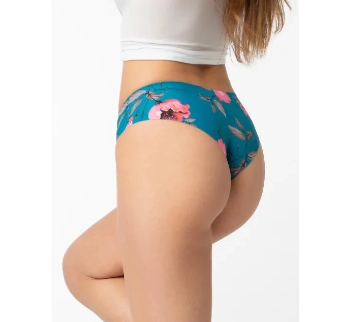 Dámské kalhotky Wild Rose model 20576769 brasil petrolejová se vzorem - Julimex Dámské kalhotky Wild Rose model 20576769 brasil petrolejová se vzorem - Julimex