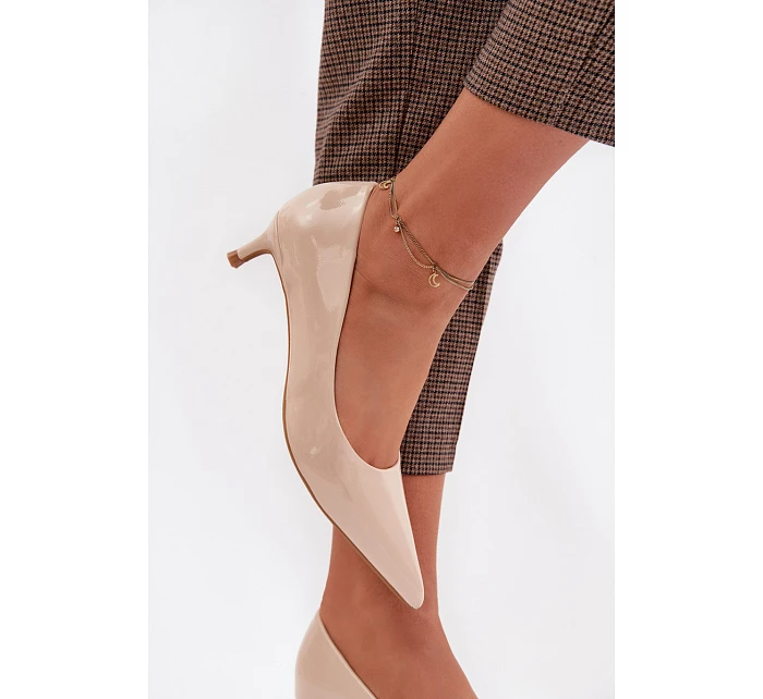 Lakované lodičky  béžové  model 22077003 - SWEET SHOES