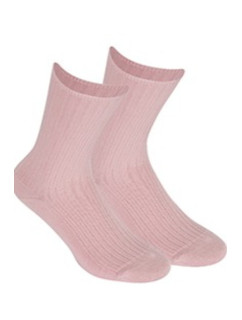 Netlačiace dámske rebrované ponožky W.997 růžová UNI
