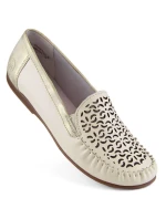 Pohodlné kožené poltopánky Rieker W RKR658 beige