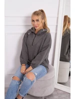 Mikina s kapucí v grafitové barvě