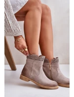 Niskie Botki Damskie Na Płaskim Obcasie Zamszowe Lewski 3624 Cappucino Niskie Botki Damskie Na Płaskim Obcasie Zamszowe Lewski 3624 Cappucino