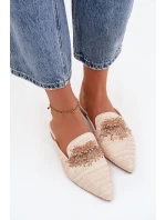 Dámské pantofle s ozdobou Béžové Katrine