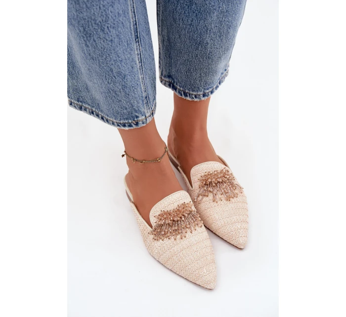 Dámské pantofle s ozdobou Béžové Katrine