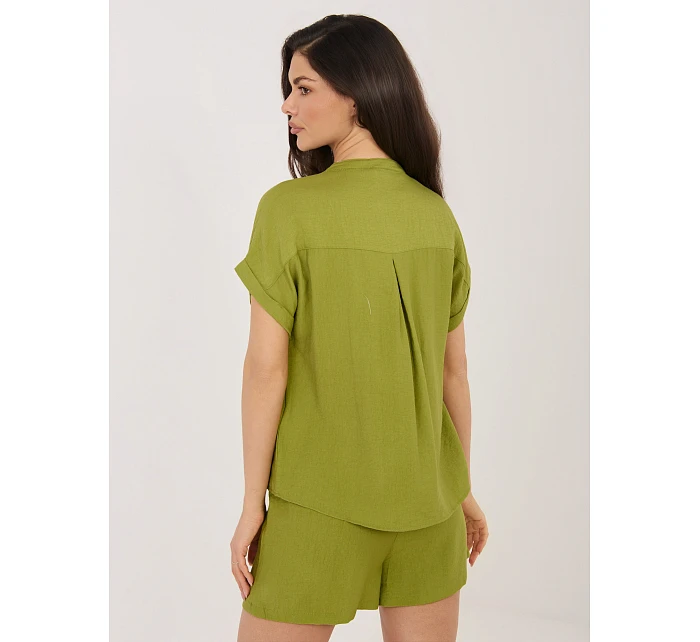 Bluzka model 22076763 oliwkowy - FPrice Bluzka model 22076763 oliwkowy - FPrice