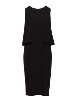 Šaty s vsadkou černé model 21470647 - STYLOVE