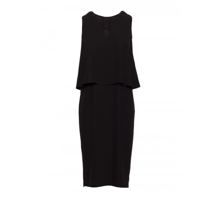 Šaty s vsadkou černé model 21470647 - STYLOVE