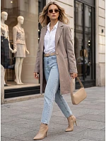 Dámsky klasický jednořadový kabát Fango FashionStreet NY0796 Dámsky klasický jednořadový kabát Fango FashionStreet NY0796