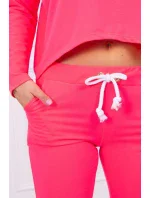 Sada s oversize blúzkou ružová neónová