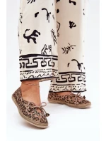 Płaskie Baleriny Z Naturalnej Skóry Panterka Zazoo 10179 Brązowe