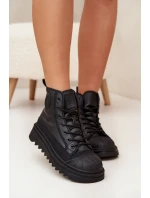 Dámske vysoké zateplené tenisky Big Star - čierne Dámske vysoké zateplené tenisky Big Star - čierne