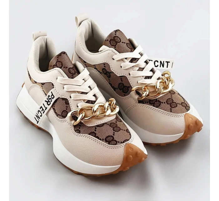 Béžové sportovní boty s řetízkem model 17221069