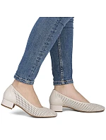 Dámske béžové kožené lodičky Rieker 43459-60