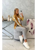 Hořčicová velurová mikina s kapucí Hořčicová velurová mikina s kapucí