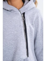 Zateplená mikina s asymetrickým zipem šedá Zateplená mikina s asymetrickým zipem šedá