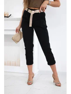 Nohavice Puntor s opaskom čierne
