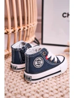 Dziecięce Wysokie Trampki Z Suwakiem BIG STAR HH374189 Granatowe Dziecięce Wysokie Trampki Z Suwakiem BIG STAR HH374189 Granatowe