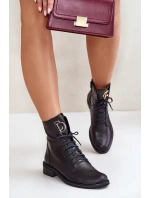 Kožené Botky Worker S Zlatým Na Černé model 21672963 - Zazoo