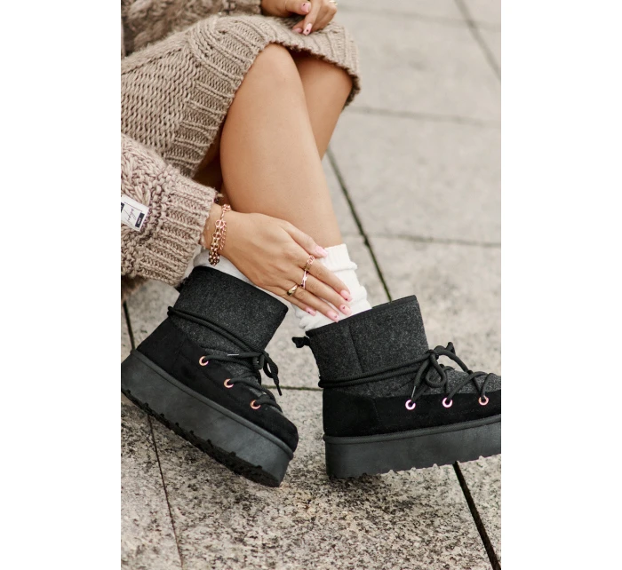 Sněhule S Na Platformě Černé model 21676673 - Boto