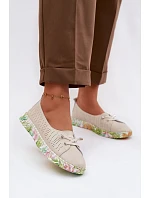 Kožené dámské polobotky model 22100343 Béžové - S.Barski