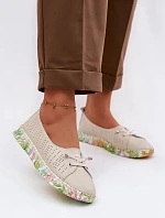 Kožené dámské polobotky S.Barski GR61-5970 Béžové