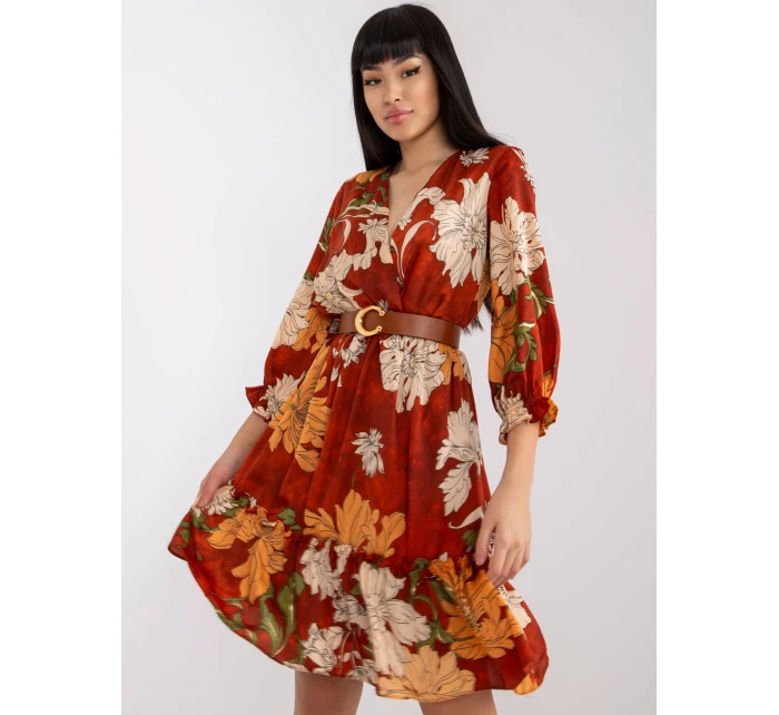 Šaty LC SK 22K model 17407784 tmavě oranžová - FPrice Šaty LC SK 22K model 17407784 tmavě oranžová - FPrice