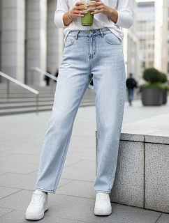 Dámske baggy fit voľné modré džínsy FashionStreet UY2925