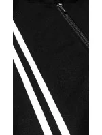 Čierno-biely dámsky teplákový komplet s ozdobnými pruhmi (KK0052)