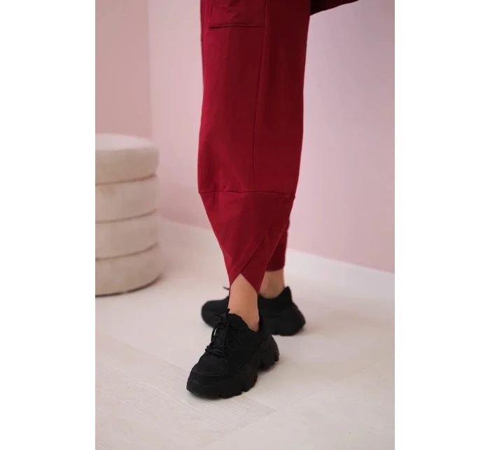 Bavlnená mikina nohavice set Burgundy Bavlnená mikina nohavice set Burgundy