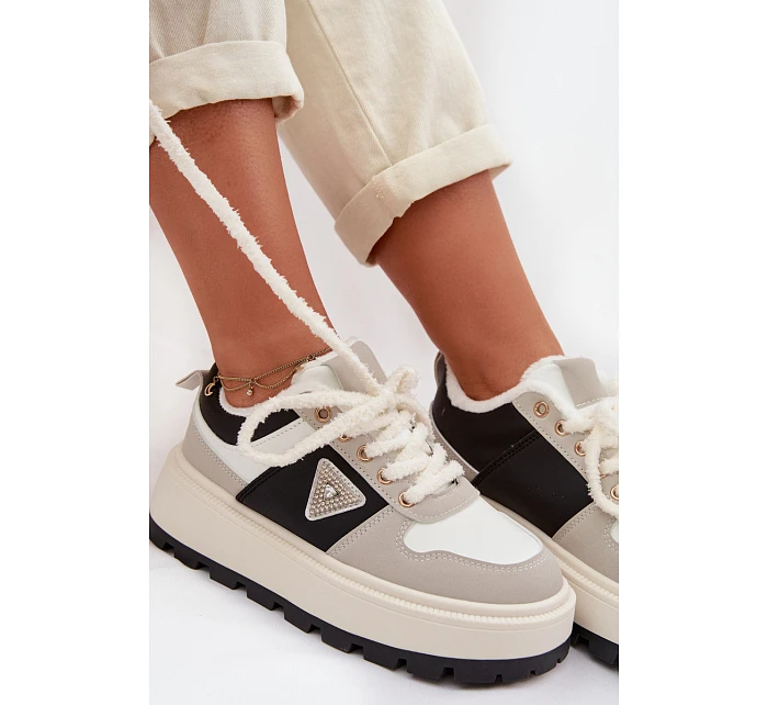 Dámské tenisky na platformě šedé model 22039752 - Boto