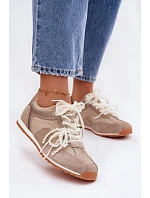 Kožené semišové dámské tenisky Big Star model 22100153 béžové - Big Star Shoes