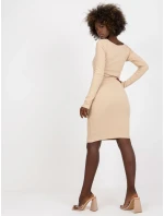 Šaty FN SK model 17404647 béžová - FPrice Šaty FN SK model 17404647 béžová - FPrice