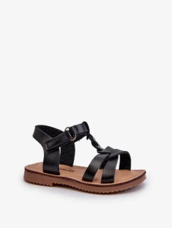 Detské sandále so zapínaním na suchý zips, čierne, Sarniema