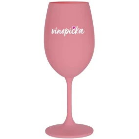 VÍNOPIČKA - růžová sklenice na víno 350 ml VÍNOPIČKA - růžová sklenice na víno 350 ml