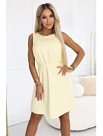 Trapézové šaty bez rukávů model 22260591 žluté - numoco