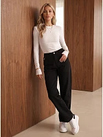 Dámske džínsy Mom Fit s vysokým pásom, čierne, FashionStreet UY3208 Dámske džínsy Mom Fit s vysokým pásom, čierne, FashionStreet UY3208
