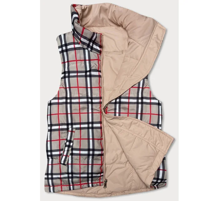 Svetlo béžová obojstranná dámska vesta (2383-1)