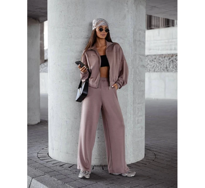 Komplet damski spodnie i bluza ze cappuccino model 21470456 - Moon