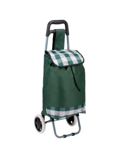 NÁKUPNÝ VOZÍK NA KOLIESKACH S RÁMOM 31L ZELENO-BIELY