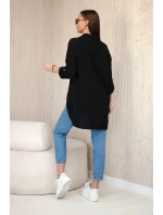 Bavlněná mušelínová košile oversize černý