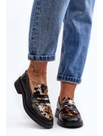 Skórzane Półbuty Mokasyny Damskie Maciejka 06250-01 Czarne