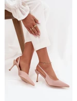 Szpilki Z Odkrytymi Piętami Beżowe Lenira