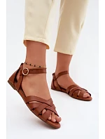 Dámské sandály Plochá s řemínky Eko kůže Camel Lagos