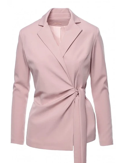 model 18002676 Sako s páskem na zavazování krepová růžová - Makover