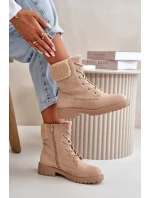 Dámske zateplené členkové topánky Workery Zippered Beige Mivael Dámske zateplené členkové topánky Workery Zippered Beige Mivael