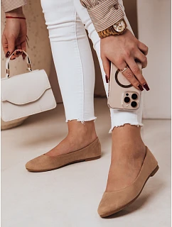 Dámske semišové baleríny ZY0672 hnedé - Seastar