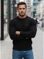 Pánsky čierny sveter FashionStreet WX1991 Pánsky čierny sveter FashionStreet WX1991