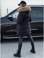 Dámská prošívaná bunda s kožešinou černá Dstreet model 21980394 - FashionStreet