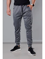 Pánské teplákové kalhoty v grafitové barvě se stahovacími lemy model 18345029 - J.STYLE Pánské teplákové kalhoty v grafitové barvě se stahovacími lemy model 18345029 - J.STYLE
