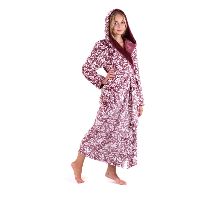 Dámsky župan Flora s kapucňou 3956 4803 mauve wine - Vestis Dámsky župan Flora s kapucňou 3956 4803 mauve wine - Vestis